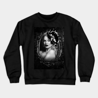 Black Flower Lips digital art portrait wall art homedecor Crewneck Sweatshirt